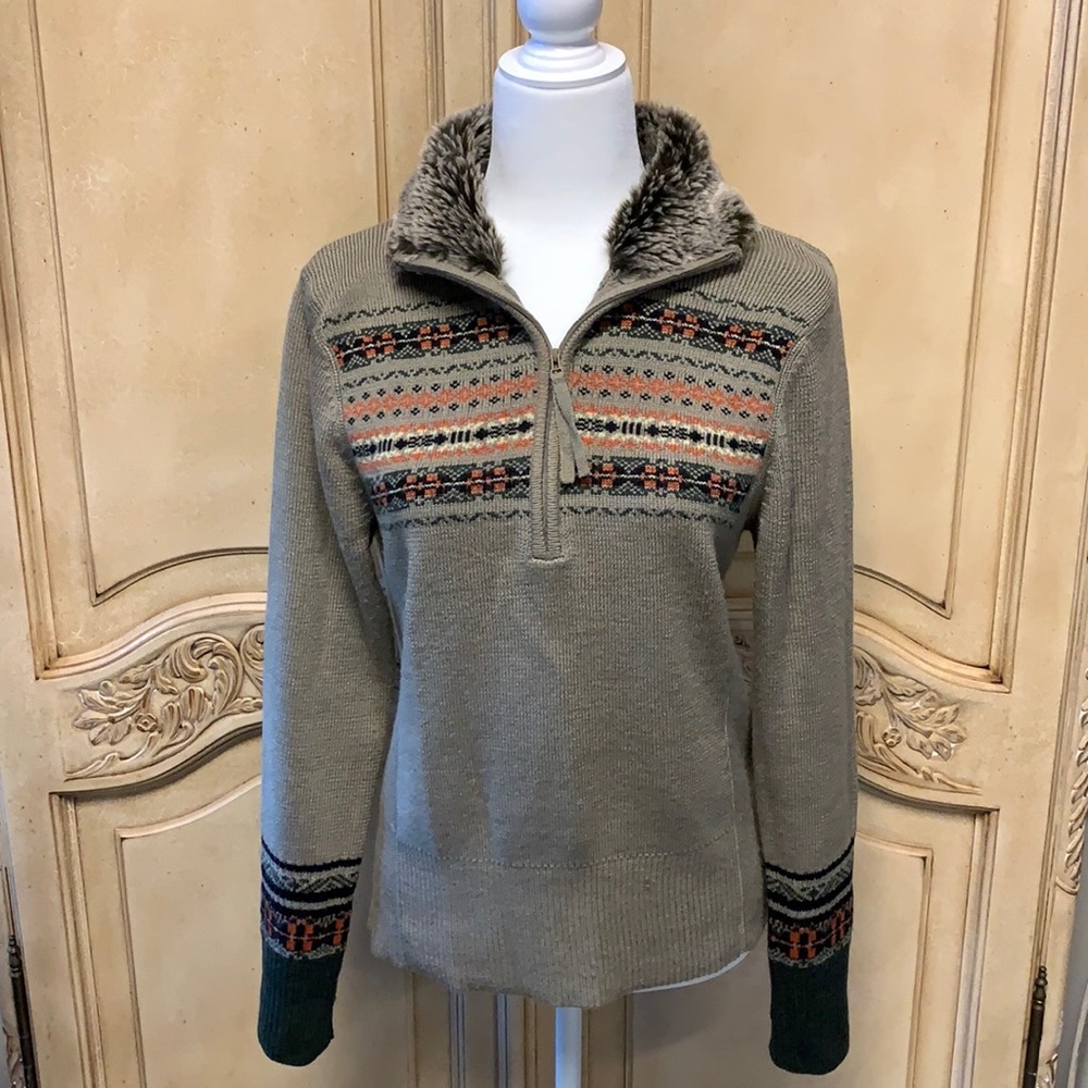 Athleta sweater tan multi